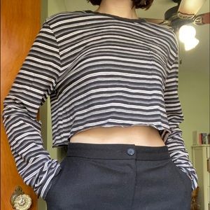 Black and White Cropped Top